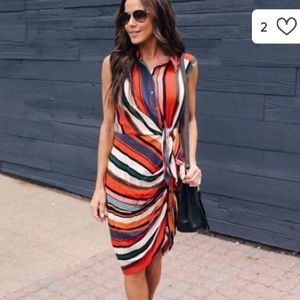 NWT Vici Grenadine Button-down Tie Dress